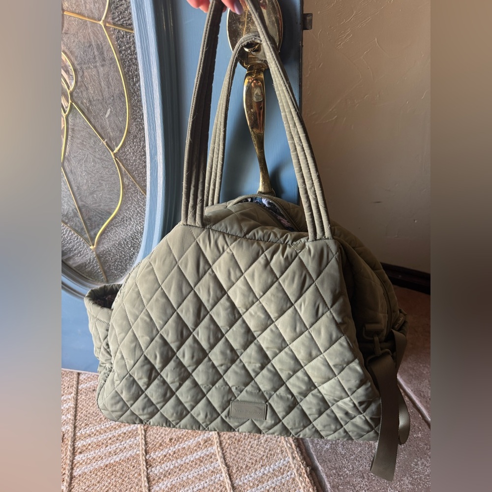 Vera Bradley Quilted Olive Green Travel Tote